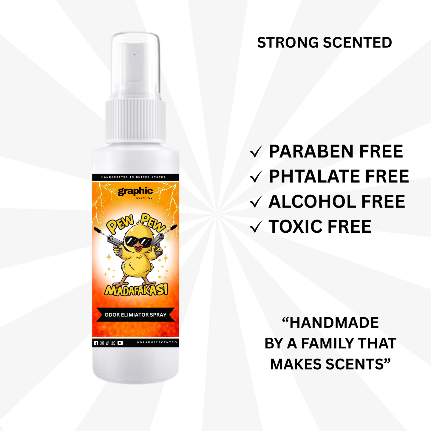 Adult (18+) PewPew Motherfuckas Odor Eliminator Spray | Room + Linen Spray | Bathroom Spray | Car Freshener