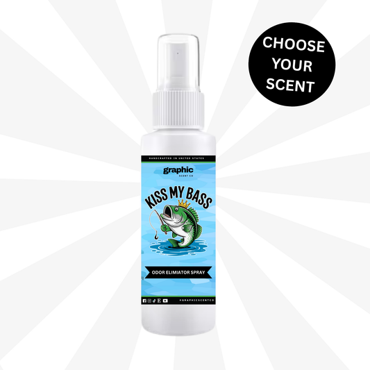 Kiss my Bass Odor Eliminator Spray | Room + Linen Spray | Bathroom Spray | Car Air Freshener