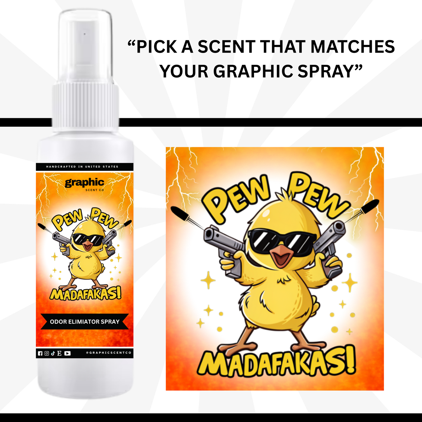 Adult (18+) PewPew Motherfuckas Odor Eliminator Spray | Room + Linen Spray | Bathroom Spray | Car Freshener